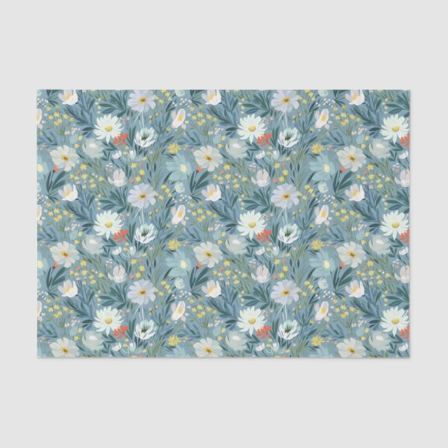 Sommer-Wildblume Wiesen-Design Seidenpapier (Vorderseite)