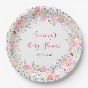 Sommer-Wildblumen-Blumen-Baby-Party Pappteller