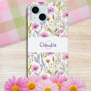 Sommer-Wildblumen Botanisches Wiesen-Monogramm Case-Mate iPhone Hülle
