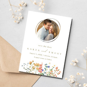 Sommer-Wildblumen-Foto-Hochzeit Save The Date