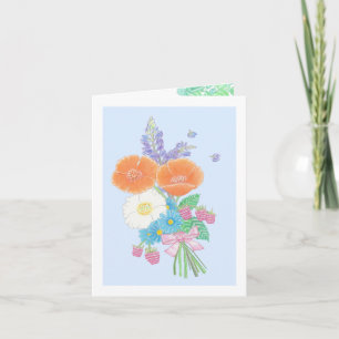 Sommer-Wildblumen-Kunst-Grußkarte für jeden Anlass Karte