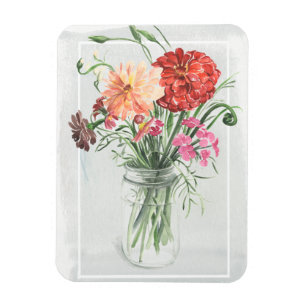 Sommer-Wildblumen - Rosa u. Rottöne Magnet