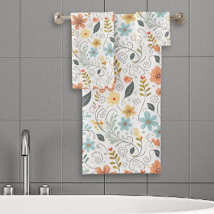 Sommer-Wildblumen & Wirbel-ID1064 Badhandtuch Set
