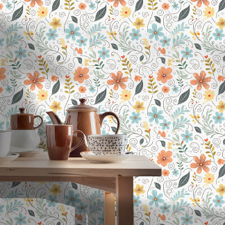 Sommer-Wildblumen & Wirbel-ID1064 Tapete