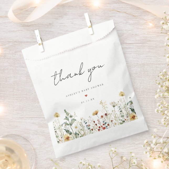 Sommer-Wildblumenfeld-Baby-Party Geschenktütchen (Ausgeschnitten)