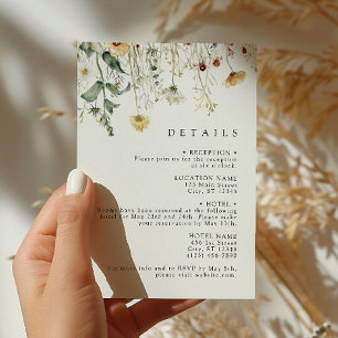Sommer-Wildblumenfeld-Hochzeit-Karte Begleitkarte