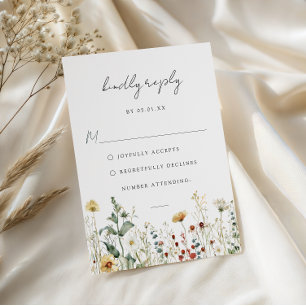 Sommer-Wildblumenfeld-Hochzeits-RSVP-Karte RSVP Karte