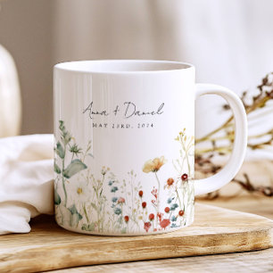 Sommer-Wildblumenfeld-Hochzeitsgeschenk Kaffeetasse