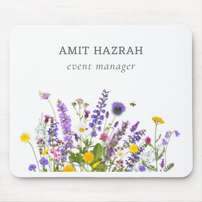 Sommer-Wildblumenfeld-Natur-Mauspad Mousepad (Vorne)