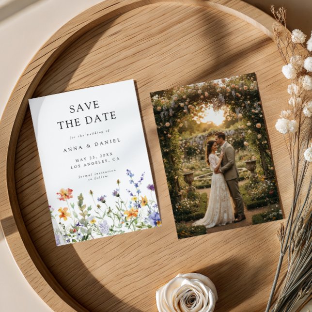Sommer-Wildblumengarten-Foto Save The Date (Von Creator hochgeladen)