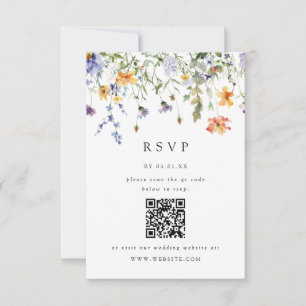 Sommer-Wildblumengarten-Hochzeits-RSVP-Karte RSVP Karte