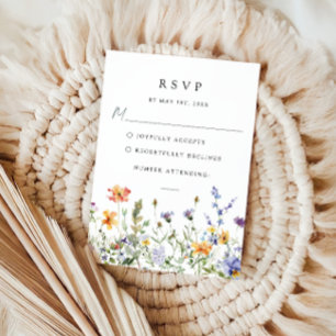 Sommer-Wildblumengarten-Hochzeits-RSVP-Karte RSVP Karte