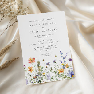 Sommer-Wildblumengarten-Hochzeitseinladung Einladung