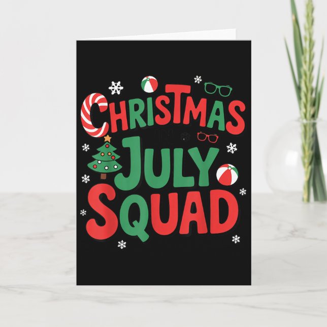 Sommer Xmas Weihnachten im Juli Squad Lustig Aloha Karte (Vorderseite)