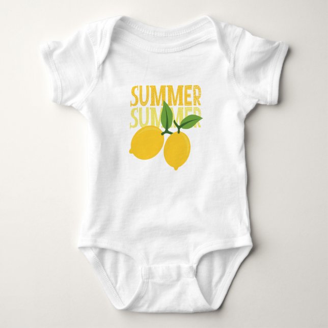 Sommer, Zitrone, Baby Outfit, Baby Strampler (Vorderseite)
