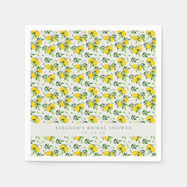 Sommer-Zitronen-Frucht-Muster Benutzerdefinierte H Serviette (Vorderseite)
