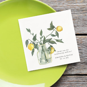 Sommer-Zitronen-im-Glas-Hochzeitspapier Serviette