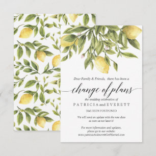 Sommer-Zitronen und Foliage Hochzeitwechsel Einladung