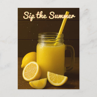 Sommer - Zitronensaft - Postkarte