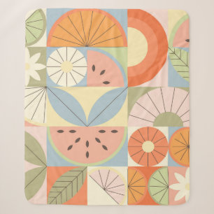 Sommer-Zitrus-Wassermelone: Abstrakte geometrische Sherpadecke