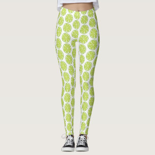 Sommer-Zitrusfrucht-Limone Gamaschen - Leggings