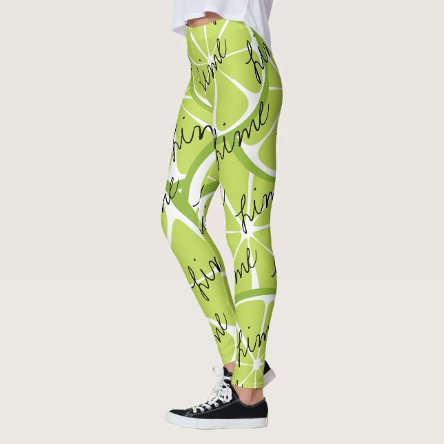 Sommer-Zitrusfrucht-Limone Leggings - mutiger (Links)