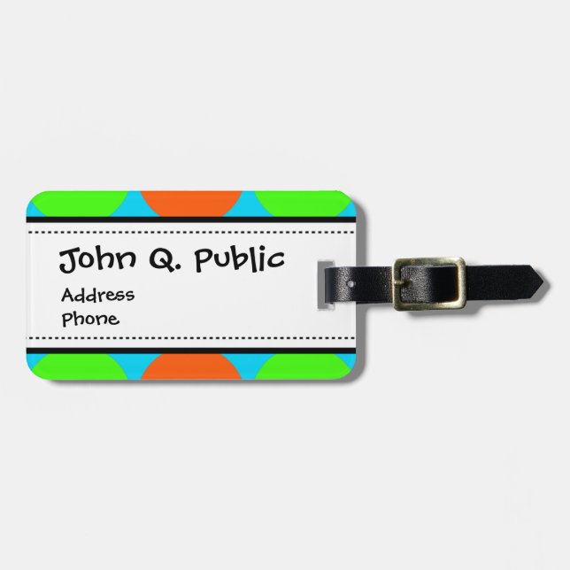 Sommer-Zitrusfrucht-Limoner grüner orange Gepäckanhänger (Vorderseite horizontal)