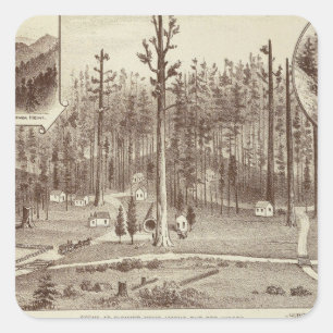 Sommer-Zuhause, Lewis-Wohnsitz Quadratischer Aufkleber