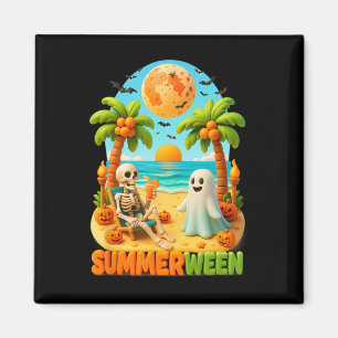 Sommer zwischen Skeleton Ghost Beach Palm Hallowee Magnet