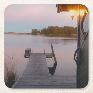 Sommerabend im schwedischen Archipel Rechteckiger Pappuntersetzer