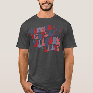 Sommerabende & Ballparkleuchten Baseball Softball T-Shirt