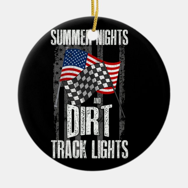 Sommerabende dunkle Track Lights Racing Motocross Keramik Ornament (Vorne)