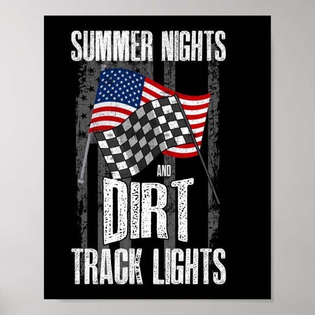 Sommerabende dunkle Track Lights Racing Motocross Poster (Vorne)