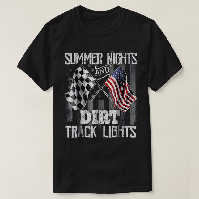 Sommerabende und dunkle Spurleuchten Sprint Car Ra T-Shirt (Design vorne)