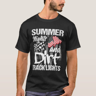 Sommerabende und dunkle Spurleuchten Sprint Car Ra T-Shirt