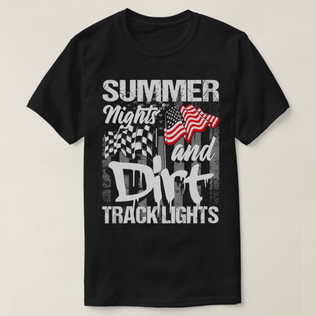 Sommerabende und dunkle Spurleuchten Sprint Racing T-Shirt (Design vorne)