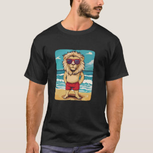 Sommerabenteuer mit diesem hübschen Löwen in Cool T-Shirt