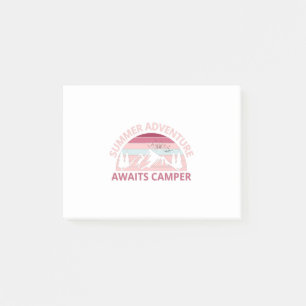 Sommerabenteuer wartet auf Camper-Abenteuer-Camper Post-it Klebezettel