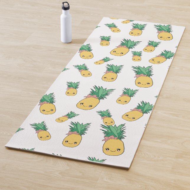 Sommerananas Obst Kawaii Niedliches Gesicht Yogamatte (Beispiel)