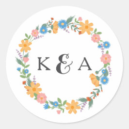 Sommeraufkleber für Wildblumen Runder Aufkleber