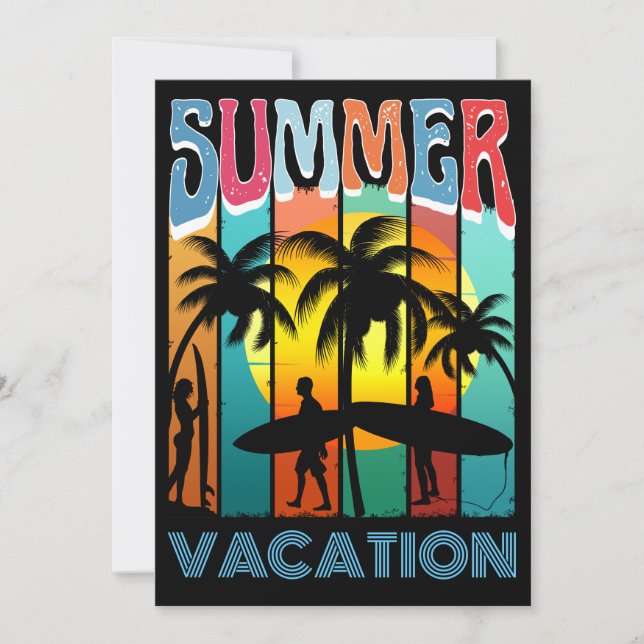 SOMMERAUSREICHENDER STRANDSTRANDSCHUTZFAMILIENURLA EINLADUNG (Vorderseite)