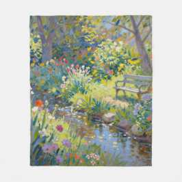 Sommerbach Blumen Fleecedecke