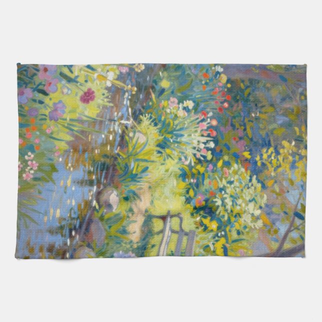 Sommerbach Blumen  Geschirrtuch (Horizontal)