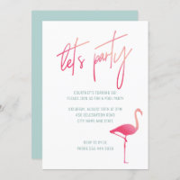 Sommerbecken mit tropischem Rosa Flamingo Party