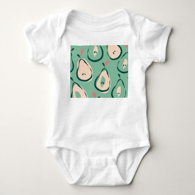 Sommerbirnen: frisches Fruchtmuster. Baby Strampler (Vorderseite)