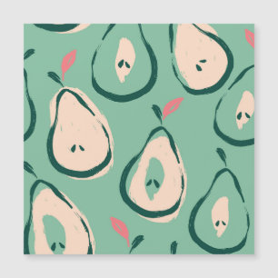 Sommerbirnen: frisches Fruchtmuster. Magnetkarte