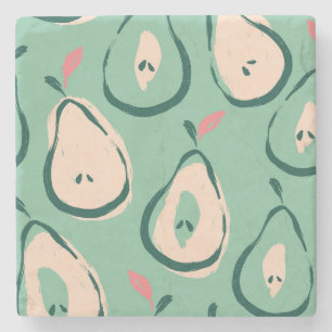 Sommerbirnen: frisches Fruchtmuster. Steinuntersetzer