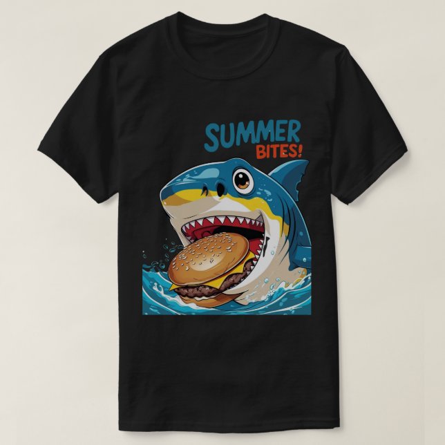 Sommerbisse – Hai Blau T-Shirt (Design vorne)