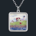 Sommerblase Versilberte Kette<br><div class="desc">Nubble Light House York Maine</div>