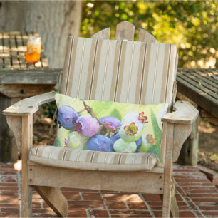 Sommerblueberries Wasserfarben Kissen Für Draußen